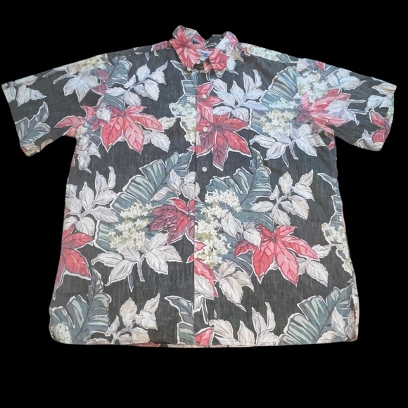 Vtg Reyn Spooner Mens Hawaiian Shirt Sz Large Reverse Print Tropical Surf Beach - Picture 1 of 16